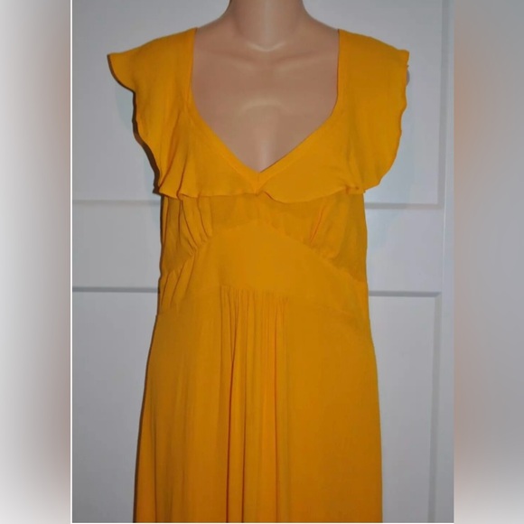 Anthropologie Yellow Ruffle Maxi Dress - Picture 6 of 10